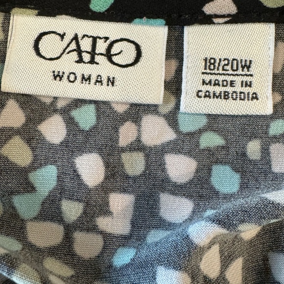 Cato Black Polkadot Tank Top - Size 18/20W - Like New Vintage - Picture 3 of 3